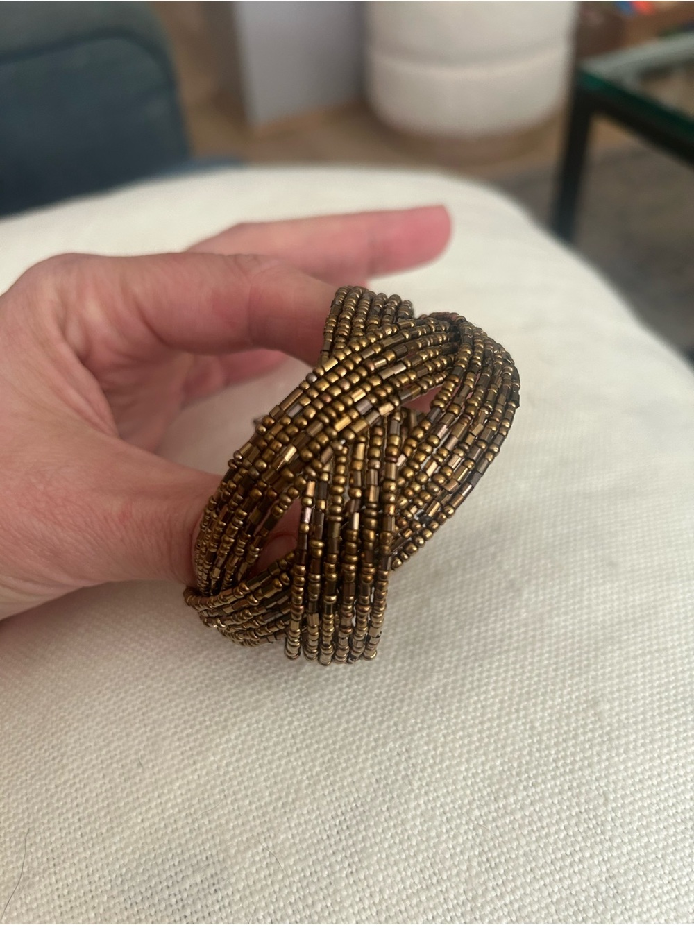 Gold Multi-Row Beaded Women’s Bracelet - Picture 4 of 4